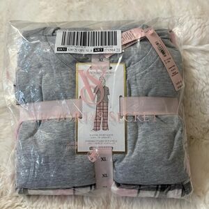 Brand New Victoria's Secret Gray and Pink Pajama Set